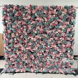 L-R273 New Arrival 5D Floral Arrangement Artificial Flower Backdrop Roll Blue Wedding Decoration Flower Valentine's Day Easter - 8ft*8ft, 10ft*10ft, Customized / FW539