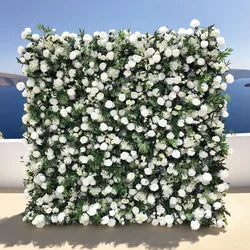 Top Fashion Romantic Modern New Arrival Artificial Flower Wall (2.4m X 2.4m) Silk Plastic for Wedding Event Decoration Photos - 2ft x 8ft / 5D roses+hydrangeas+leaf