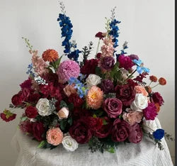 H-973 Hot Selling Wedding Flower Hanging Flower Runner  Artificial Silk Flower Ball Centerpieces for Wedding Event Decoration - 60-100cm size / Mix-6