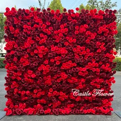 L-R267 Handmade Silk Pink 8x8 Feet Artificial Rose Flower Wall for Wedding Christmas Back-to-School Chinese New Year Party Decor - 8ft*8ft, 10ft*10ft, Customized / FW605