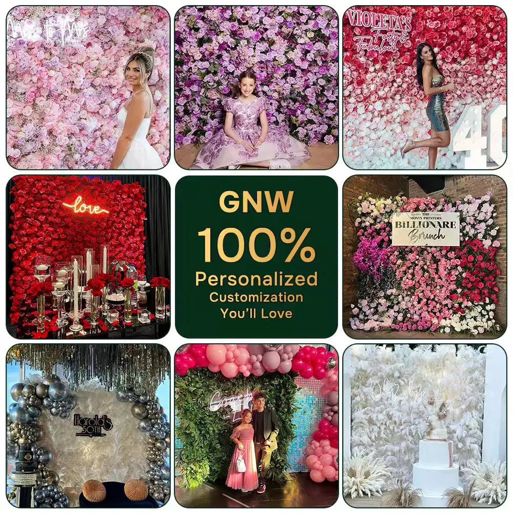 Wholesale Salesin Stock 5D Floral Backdrop Premium Silk Rose Decor Artificial Wedding Flower Wall for Weddings Events
