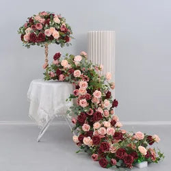 L-R552 Wholesale Hot Sale Custom Flower Runner Artificial Flowers for Fall Wedding Decoration Event Party Decor Support ODM OEM - 30-300cm, Customized / #12