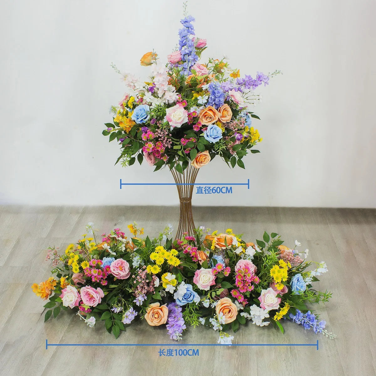 Custom Fall Wedding Flower Ball Colorful Silk Artificial Flowers Floral Centerpieces for Table Decor Ceremony Event Supplies