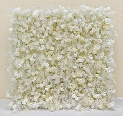 Baby Shower Decoration Theme with Beautiful Artificial Flower Wall Backdrop - 2ft x 8ft / 5D roses+hydrangeas+leaf