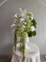 L-R528 Bestseller Customized Flower Ball Flowers Arrangements Wedding White and Green Rose Table Centerpiece Wedding Decoration - 30-100cm, Customized / FB297