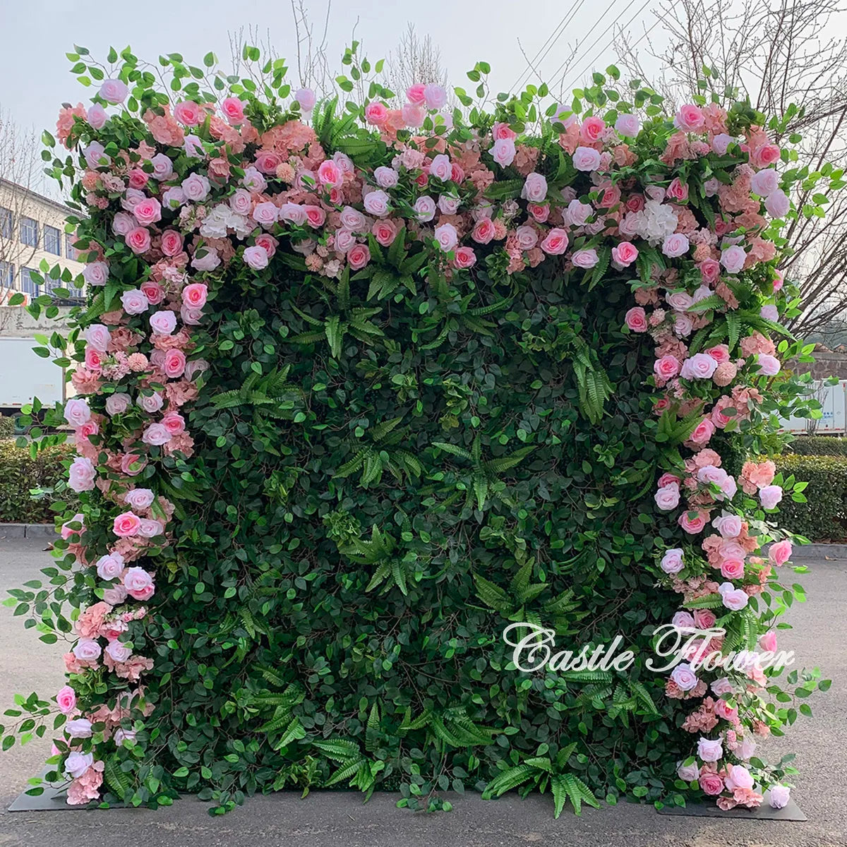 L-R380 Hot Sale 8*8 Feet Colorful Artificial Flower Wall for Wedding Party Festive Decor Christmas Back School Chinese New Year