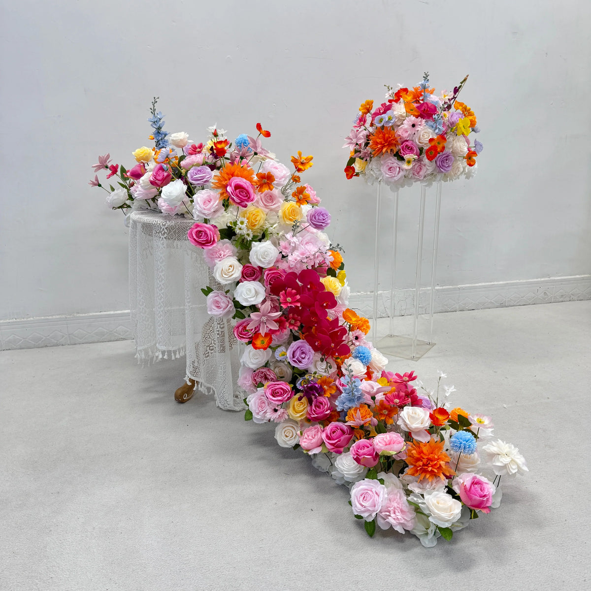 Hot Sale Custom Flower Ball Flower Runner Colorful Artificial Flowers for Event Party Decor Fall Wedding Decoration & Supplies