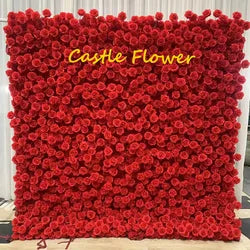 Custom OEM ODM Artificial Flower Wall Roll up Silk Floral Backdrop Handmade for Fall Wedding Event Party Decor Wholesale - 8ft*8ft, 10ft*10ft, Customized / FW513