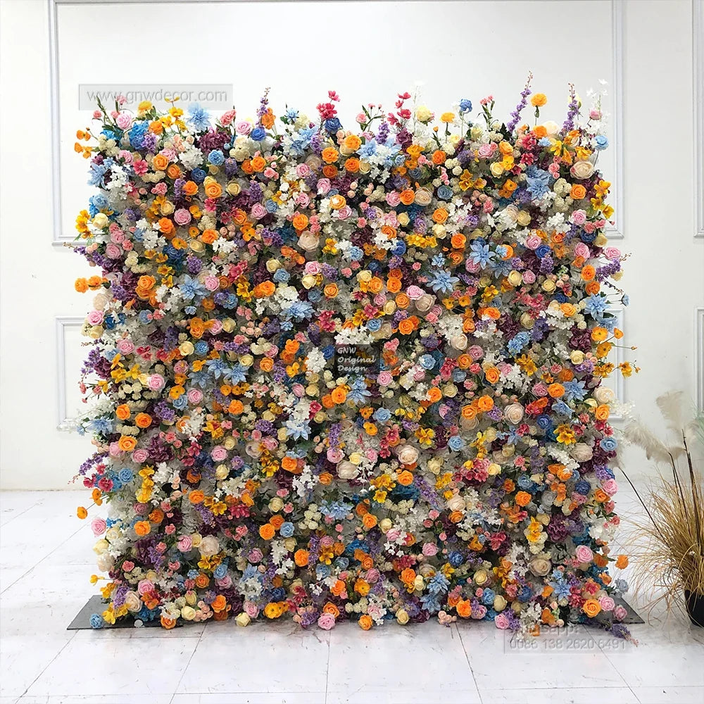 2023 New Products Romantic Firm and Not Easy to Fall Off Artificial Decoration  Wedding Flower Wall for Wedding Event Decoration