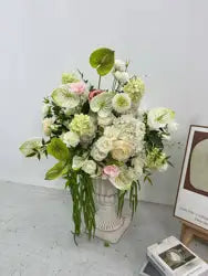 L-R528 Bestseller Customized Flower Ball Flowers Arrangements Wedding White and Green Rose Table Centerpiece Wedding Decoration - 30-100cm, Customized / FB369