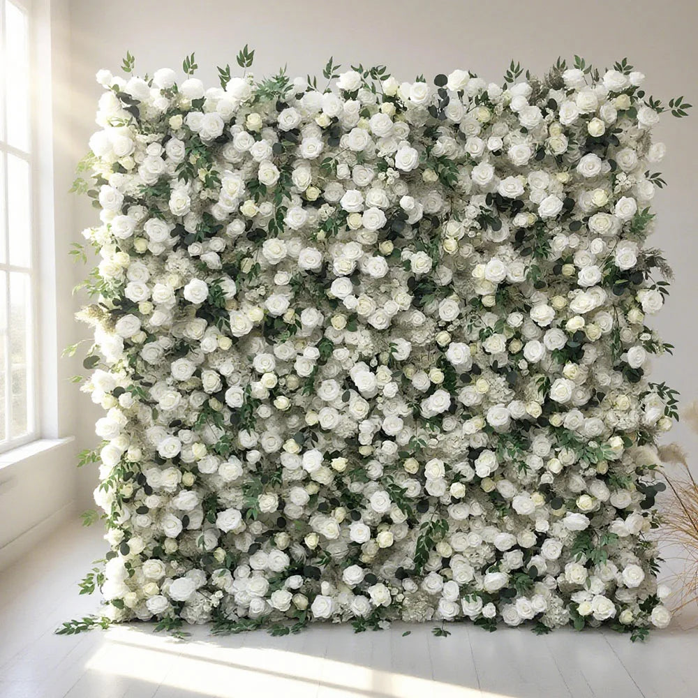 Top Fashion Romantic Modern New Arrival Artificial Flower Wall (2.4m X 2.4m) Silk Plastic for Wedding Event Decoration Photos