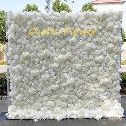 O-FW539 Customs white Pink 5D Cloth Flower Wall Wedding Backdrop Flower Wall Panel for Gender Reveal or Baby Shower Party Decor - Large / #6