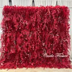 L-R264 Handmade Silk Pink 8x8 Feet Artificial Rose Flower Wall for Wedding Christmas Back-to-School Chinese New Year Party Decor - 8ft*8ft, 10ft*10ft, Customized / FW511-7