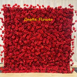 Christmas Backdrop Decoration Flower Wall  Custom OEM ODM Artificial Flowers for Wedding Christmas Halloween Event Party Decor - 8ft*8ft, 10ft*10ft, Customized / FW538