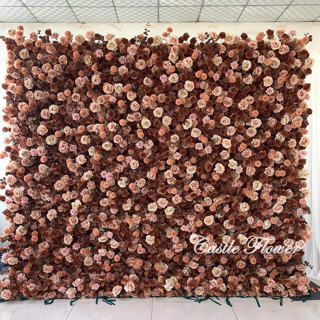 L-R381 Hot Sale Wholesale 8*8ft Elegant White Artificial Flower Wall High Quality Silk Floral Backdrop Wedding Decoration