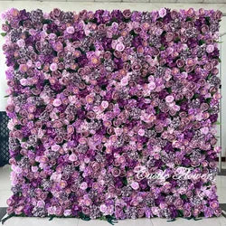 L-R272 High Quality Silk Artificial Red Rose Flower Wall Floral Backdrop 8x8 ft Customized Size Wedding Party Decoration - 8ft*8ft, 10ft*10ft, Customized / FW547
