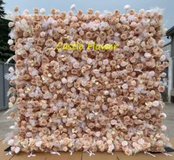 Christmas Backdrop Decoration Flower Wall  Custom OEM ODM Artificial Flowers for Wedding Christmas Halloween Event Party Decor - 8ft*8ft, 10ft*10ft, Customized / FW684
