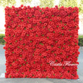 L-R272 High Quality Silk Artificial Red Rose Flower Wall Floral Backdrop 8x8 ft Customized Size Wedding Party Decoration