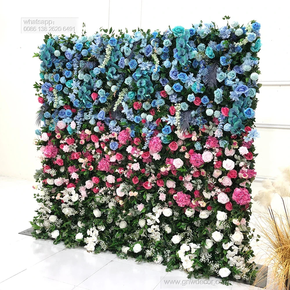 2023 New Products Romantic Firm and Not Easy to Fall Off Artificial Decoration  Wedding Flower Wall for Wedding Event Decoration