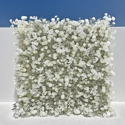 Baby Shower Decoration Theme with Beautiful Artificial Flower Wall Backdrop - 2ft x 8ft / 5D roses+baby breath+orchid