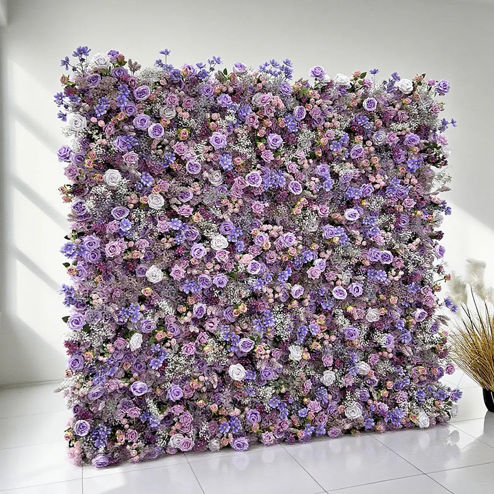 Rose Themed Faux Artificial Flower Wall for Romantic Wedding Decoration