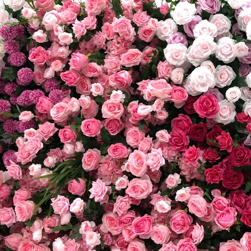 Heavy Duty Elastic Modern Romantic New Arrival Artificial Flower Wall Backdrop for Long-lasting Indoor/Outdoor Decoration