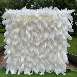 M-FW15 Wedding Party Artificial Rose Flower Wall Backdrop Roll up 3d 5d Fabric Wedding Wall Flower White Flower Wall Panel - Customized / #13