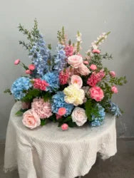 H-973 Hot Selling Wedding Flower Hanging Flower Runner  Artificial Silk Flower Ball Centerpieces for Wedding Event Decoration - 60-100cm size / Mix-13