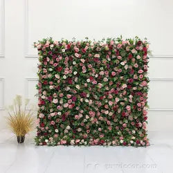 GNW Flower Wall Backdrop Flower Decoration Artificial Wall Backdrop Factory Silk Wedding Decoration Wedding Wall Design - As picture