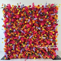 L-R447 Wholesale Custom Fabric Flower Wall Pink Wedding Supplies Decoration Rose Backdrop Silk Artificial Decorative Flower Wall - 8ft*8ft, 10ft*10ft, Customized / FW719
