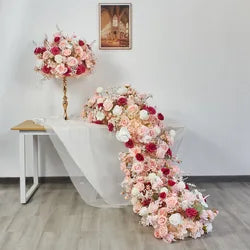 Hot Sale Custom Flower Ball Flower Runner Colorful Artificial Flowers for Event Party Decor Fall Wedding Decoration & Supplies - 30-300cm, Customized / #7