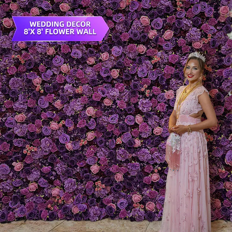 Wrinkle-free Shape-retaining Romantic Modern Faux Flower Wall-New Arrival for Perfect Wedding Decoration