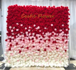 Custom OEM ODM Artificial Flower Wall Roll up Silk Floral Backdrop Handmade for Fall Wedding Event Party Decor Wholesale - 8ft*8ft, 10ft*10ft, Customized / FW517