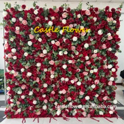 Christmas Backdrop Decoration Flower Wall  Custom OEM ODM Artificial Flowers for Wedding Christmas Halloween Event Party Decor - 8ft*8ft, 10ft*10ft, Customized / FW561