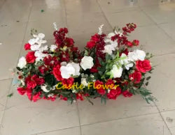 H-973 Hot Selling Wedding Flower Hanging Flower Runner  Artificial Silk Flower Ball Centerpieces for Wedding Event Decoration - 60-100cm size / Mix-16