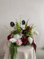 L-R527 Customized Luxury Colorful Flower Ball Wedding Decoration Pink White Artificial Flowers Wedding Flowers Table Centerpiece - 30-100cm, Customized / FR041