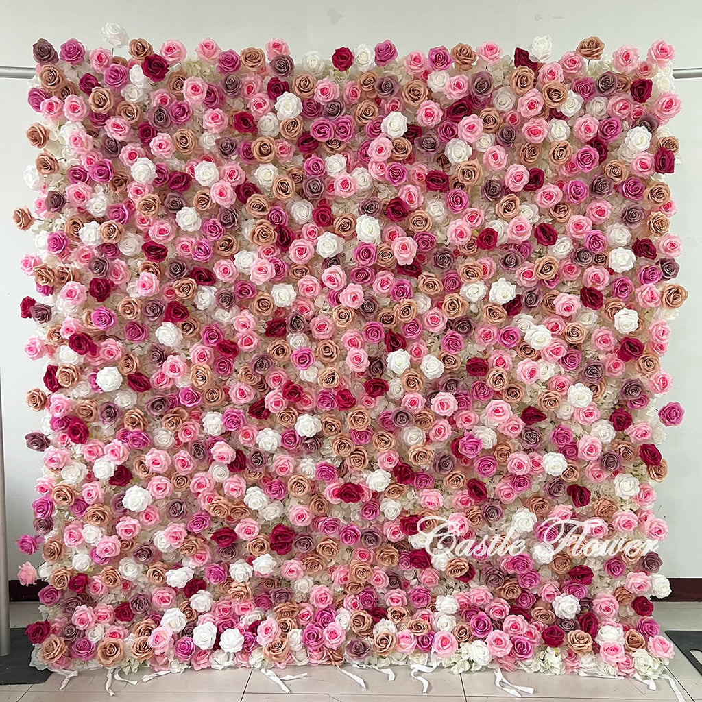 L-R269 High Quality Artificial 8X8Ft Roll-up Green Grass Wall Flower Wall Backdrop for Wedding Events Event Backdrop Decorations