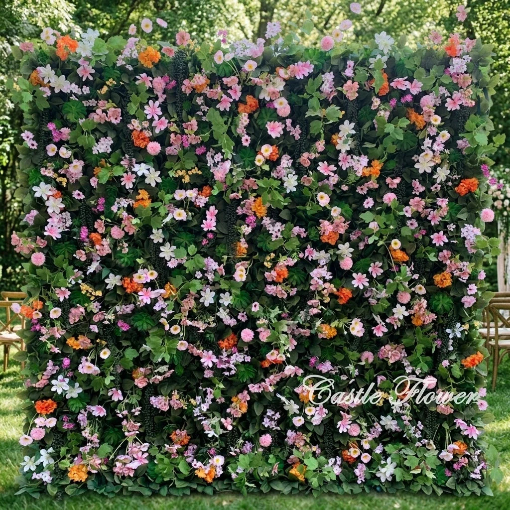 L-R263 Wedding Backdrop Black Artificial Flower Wall Birthday Party Floral Decoration Flower Wall Panel Stage Wall Decoration