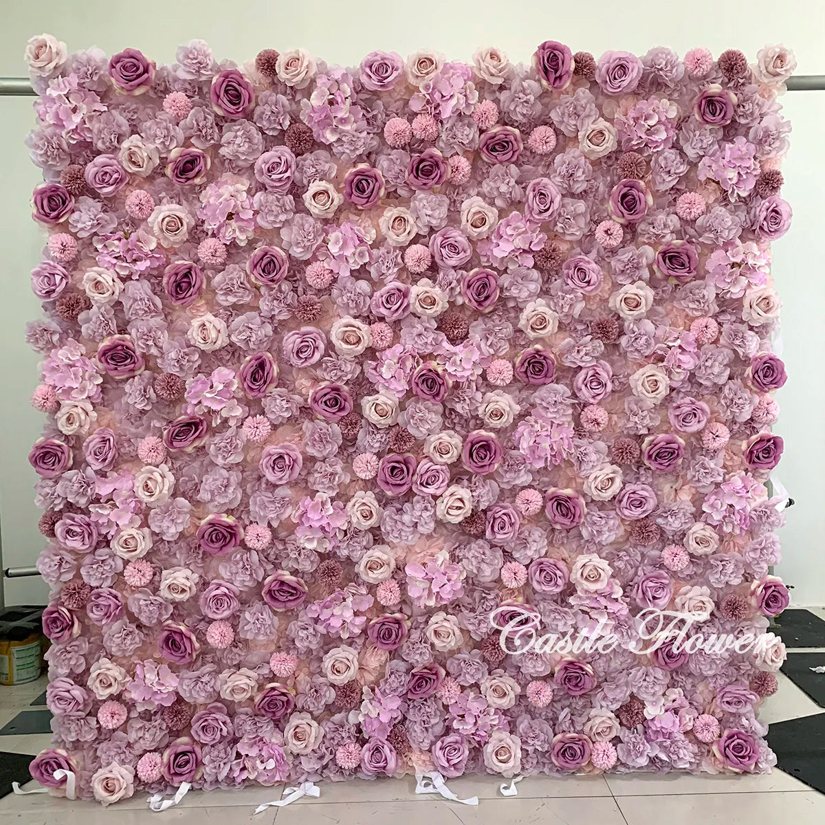 L-R265 Colorful Flower Wall 8*8 ft Roll up Handmade Floral Backdrop Wedding Decoration Arrangement for Events Party Decor