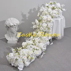 New Wholesale Custom Flower Runner Flower Ball White Artificial Flowers for Fall Wedding Decoration Event Party Decor ODM OEM - 30-300cm, Customized / #34