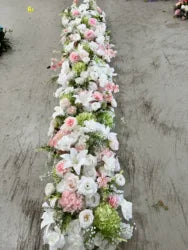 New Wholesale Custom Flower Runner Flower Ball White Artificial Flowers for Fall Wedding Decoration Event Party Decor ODM OEM - 30-300cm, Customized / #38