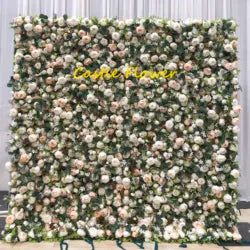 O-FW539 Customs white Pink 5D Cloth Flower Wall Wedding Backdrop Flower Wall Panel for Gender Reveal or Baby Shower Party Decor - Large / #13