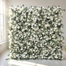 Top Fashion Romantic Modern New Arrival Artificial Flower Wall (2.4m X 2.4m) Silk Plastic for Wedding Event Decoration Photos - 2ft x 8ft / 5D roses+hydrangeas+leaf
