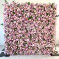 L-R267 Handmade Silk Pink 8x8 Feet Artificial Rose Flower Wall for Wedding Christmas Back-to-School Chinese New Year Party Decor