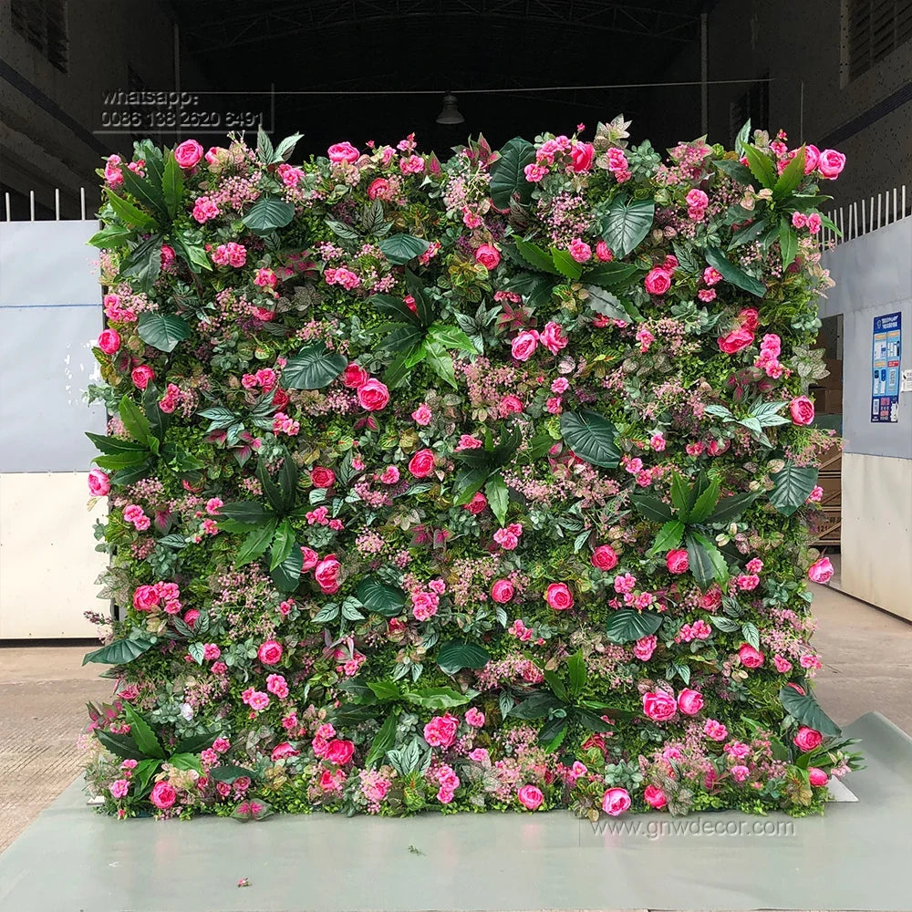 2023 New Products Romantic Firm and Not Easy to Fall Off Artificial Decoration  Wedding Flower Wall for Wedding Event Decoration