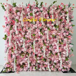 Christmas Backdrop Decoration Flower Wall  Custom OEM ODM Artificial Flowers for Wedding Christmas Halloween Event Party Decor - 8ft*8ft, 10ft*10ft, Customized / FW712