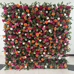 L-R447 Wholesale Custom Fabric Flower Wall Pink Wedding Supplies Decoration Rose Backdrop Silk Artificial Decorative Flower Wall - 8ft*8ft, 10ft*10ft, Customized / FW646