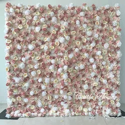 L-R272 High Quality Silk Artificial Red Rose Flower Wall Floral Backdrop 8x8 ft Customized Size Wedding Party Decoration - 8ft*8ft, 10ft*10ft, Customized / FW591