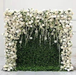 O-FW539 Customs white Pink 5D Cloth Flower Wall Wedding Backdrop Flower Wall Panel for Gender Reveal or Baby Shower Party Decor - Large / #19