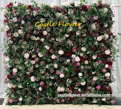 Christmas Backdrop Decoration Flower Wall  Custom OEM ODM Artificial Flowers for Wedding Christmas Halloween Event Party Decor - 8ft*8ft, 10ft*10ft, Customized / FW560